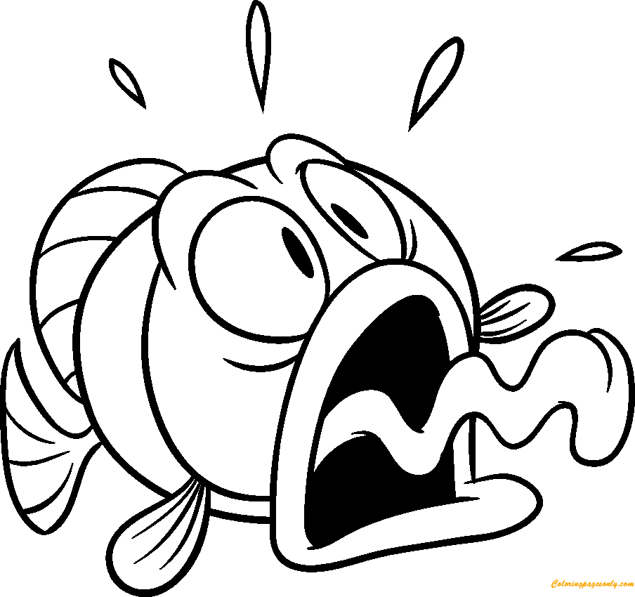 Fear of Fish Coloring Pages - Fish Coloring Pages - Coloring Pages For Kids  And Adults