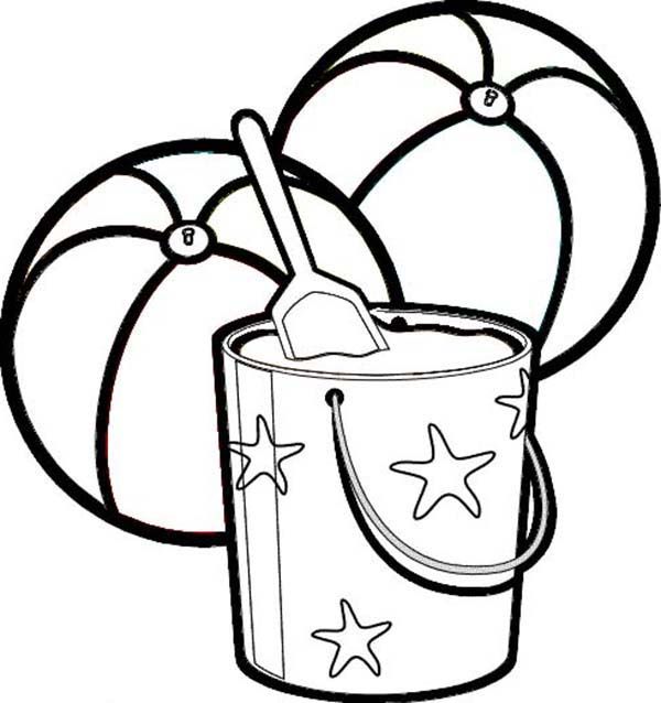 Beach Vacation, : A Bucket of Beach Sand to Play with Coloring Page | Coloring  pages, Leaf coloring page, Tree coloring page