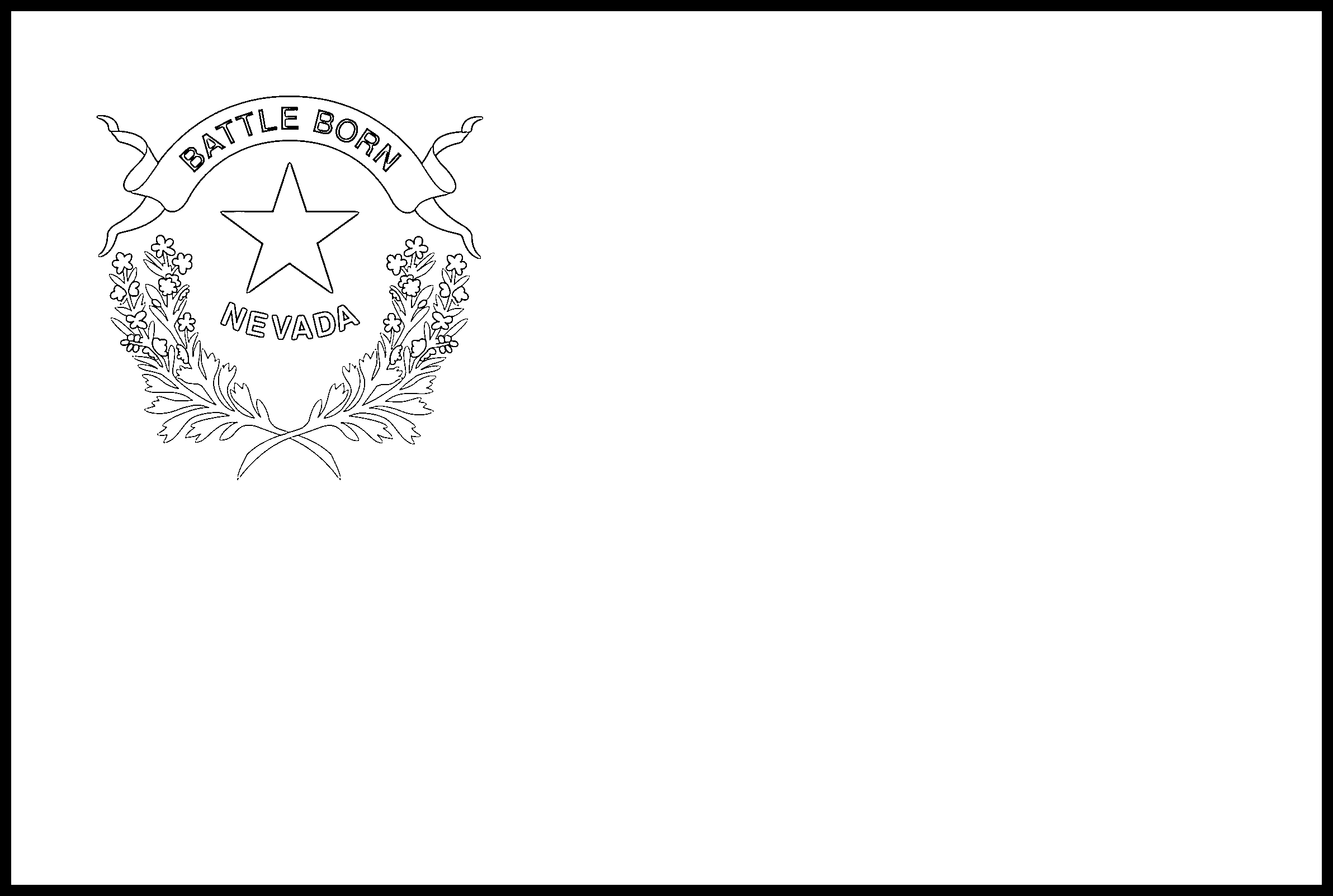 Nevada Flag Coloring Page – State Flag Drawing – Flags Web