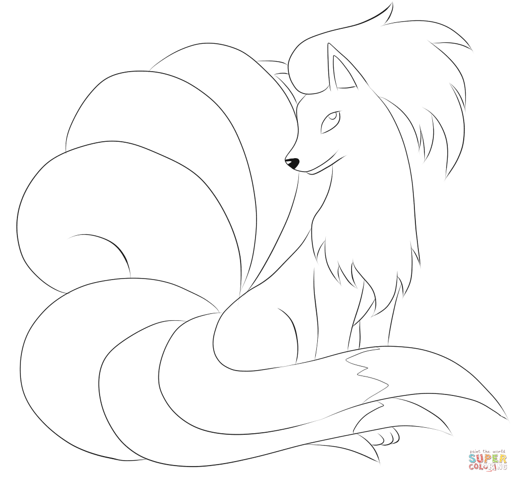 Ninetales coloring page | Free Printable Coloring Pages