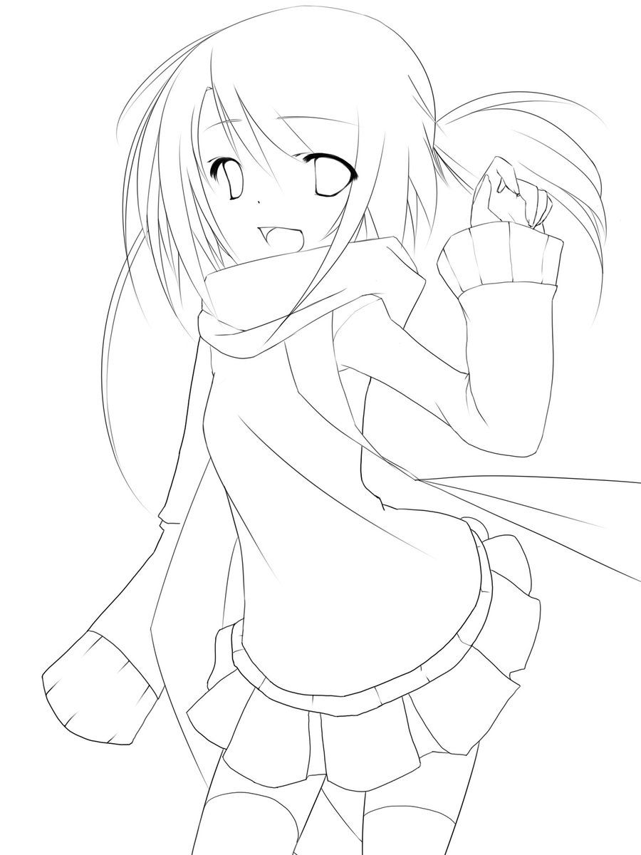 Notebook sketch - Lineart | Notebook sketches, Anime lineart, Cute art