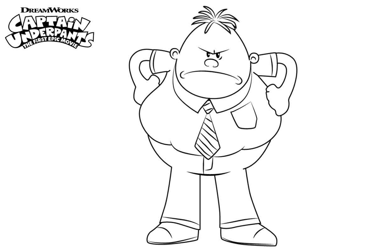 Easy Captain Underpants Movie Coloring Pages Mr - Ecolorings.info