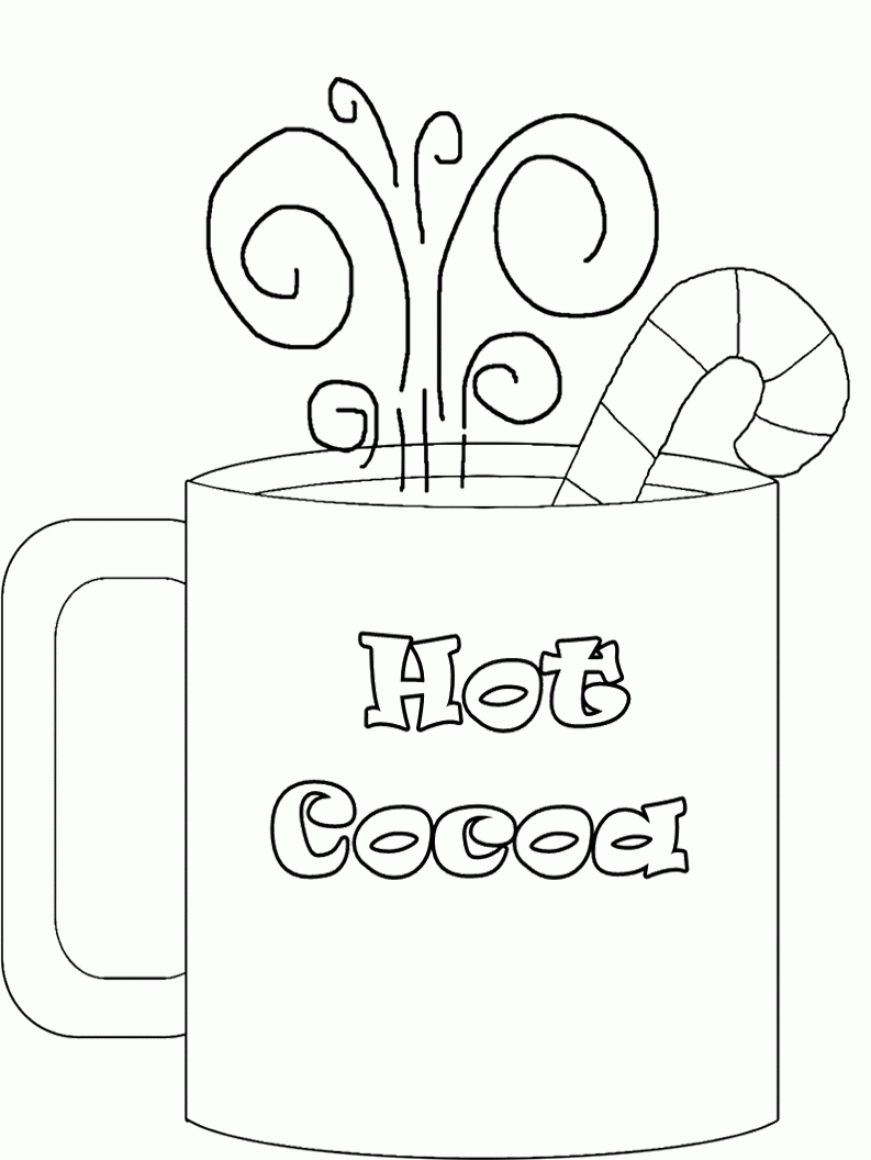 printable hot chocolate coloring page - Clip Art Library