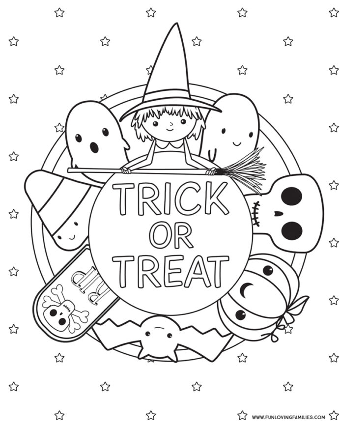 Halloween Coloring Free Printables Fun Families Trick Or Treat Grade
