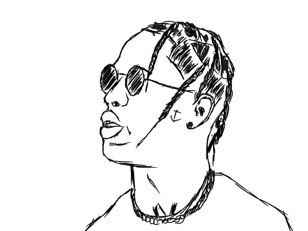 Travis Scott Fortnite Coloring Page Coloring Pages