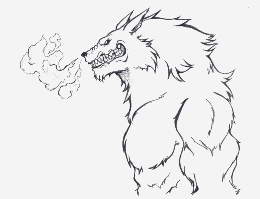 Werewolf Angry werewolf to color coloring pages