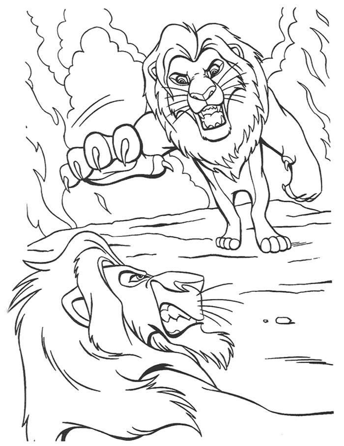 Simba Fighting Scar The Lion King Coloring Page | Lion coloring pages,  Horse coloring pages, Scar lion king