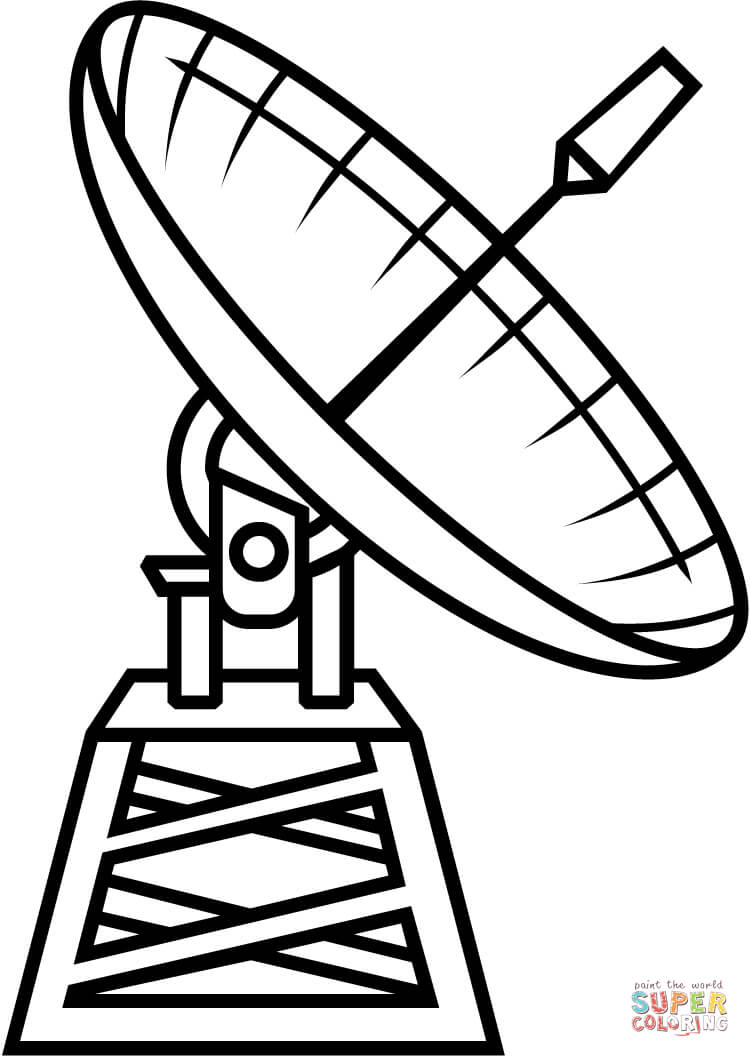 Radio telescope coloring page | Free Printable Coloring Pages