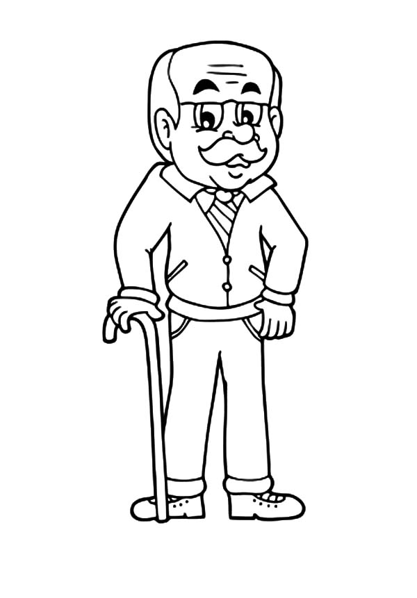 Handsome Grandfather Coloring Pages : Color Luna