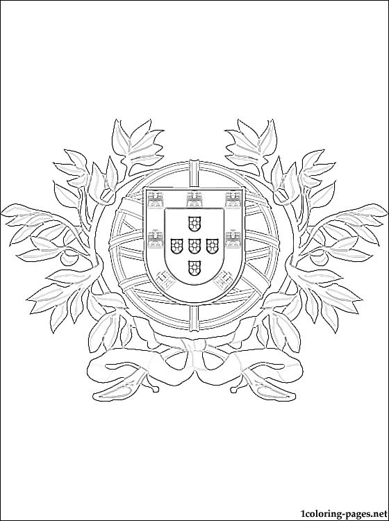 Portugal coat of arms coloring page | Coloring pages