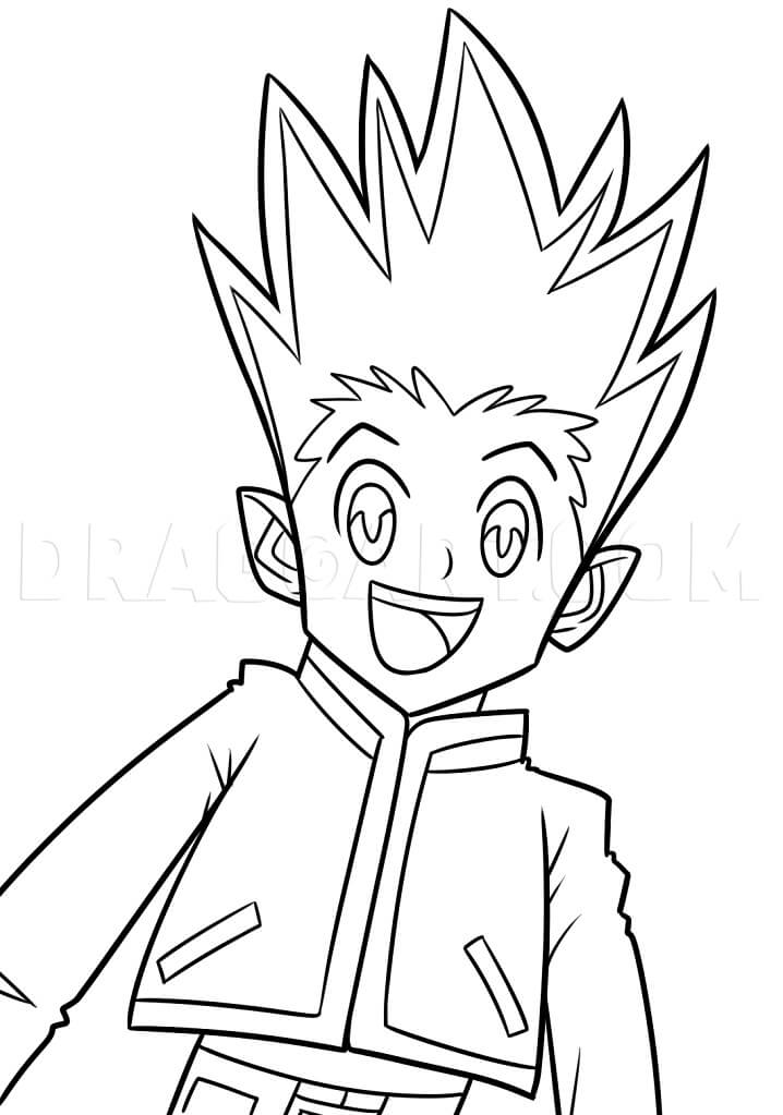 Gon Hunter x Hunter Coloring Page - Free Printable Coloring Pages for Kids