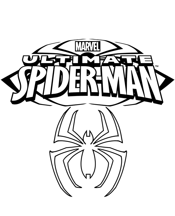 Spiderman's logo on free coloring page, sheet to download