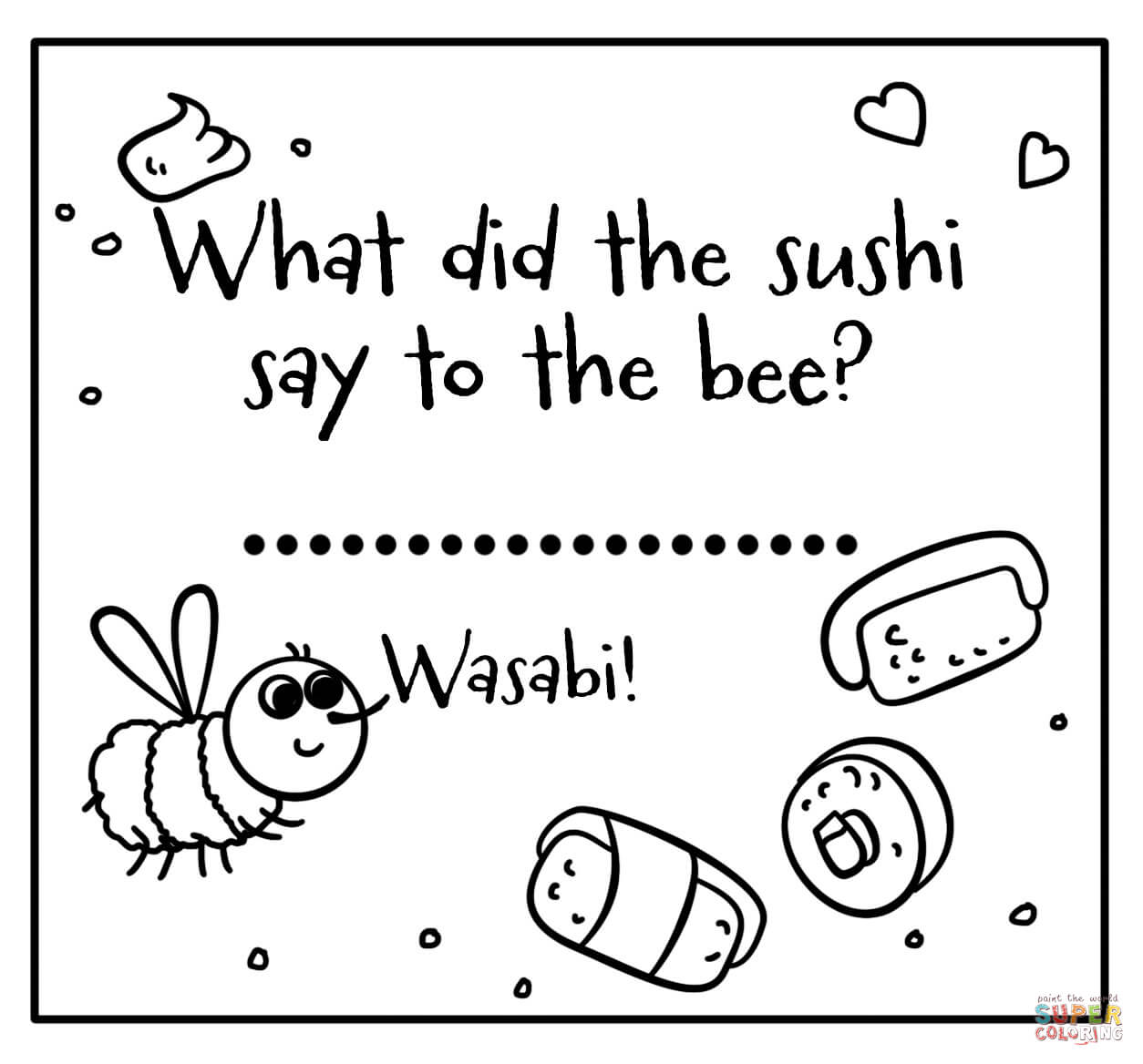 Wasabi - Encouraging Jokes Lunch Note coloring page | Free Printable Coloring  Pages