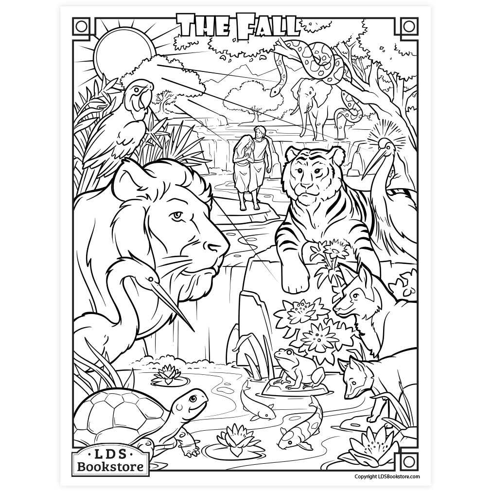 The Fall of Adam and Eve Coloring Page - Printable