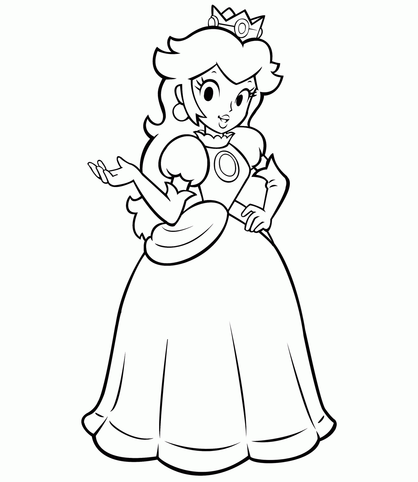 Princess Peach Coloring Pages To Print Free   Coloring Home