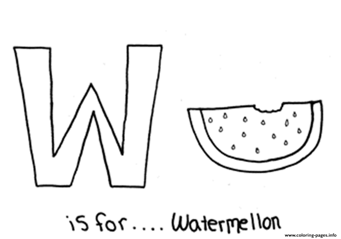 Print free alphabet s w is for watermelon7348 Coloring pages