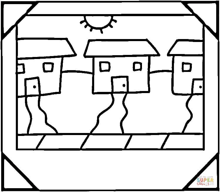 Neighborhood Map Coloring Page - Coloring Home