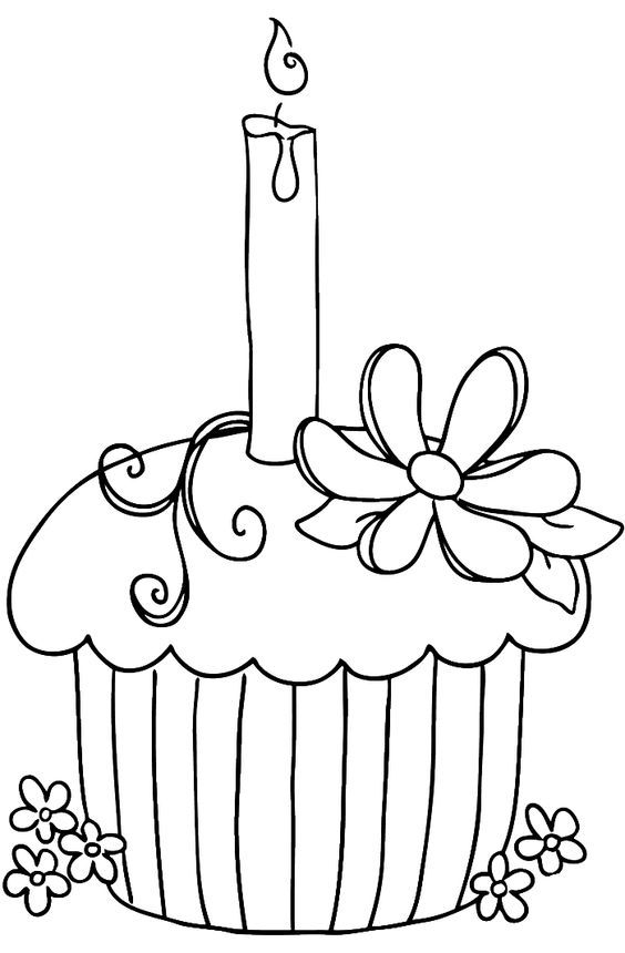Cupcake Happy Birthday Coloring Pages - Cookie Coloring Pages ...
