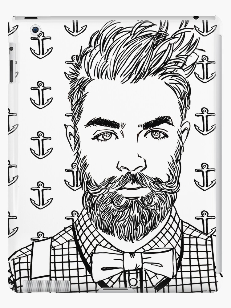 Hipster Colouring Page