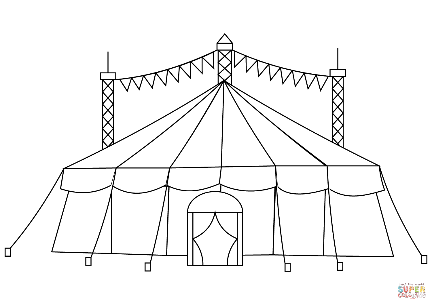Circus Tent coloring page | Free Printable Coloring Pages