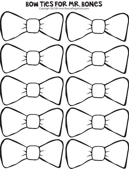 Pin the Bow Tie on Mr. Bones and 11 more Halloween Printables | Bow tie  baby shower, Bow tie template, Halloween class party