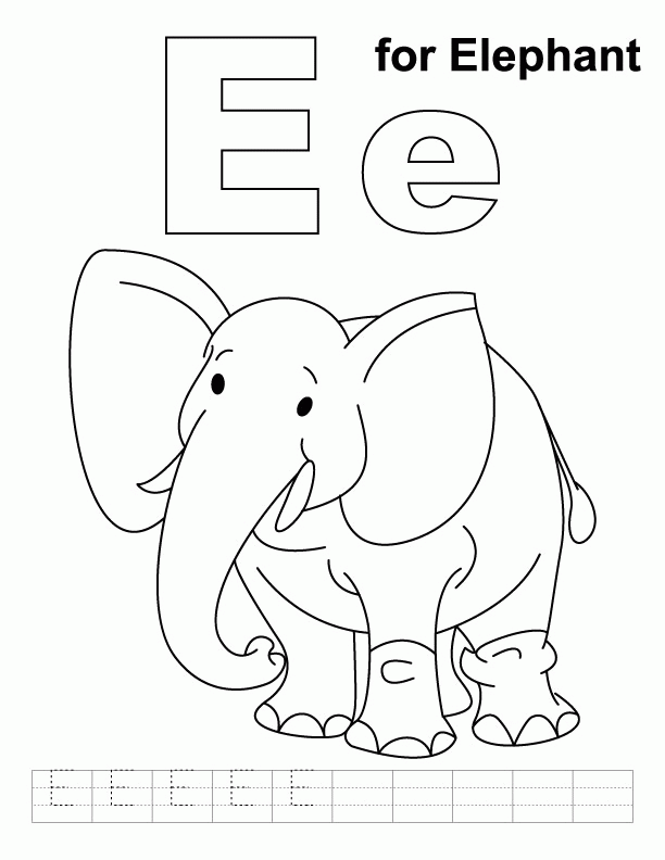 8 Pics of E Is For Elephant Coloring Page - Alphabet Coloring ...