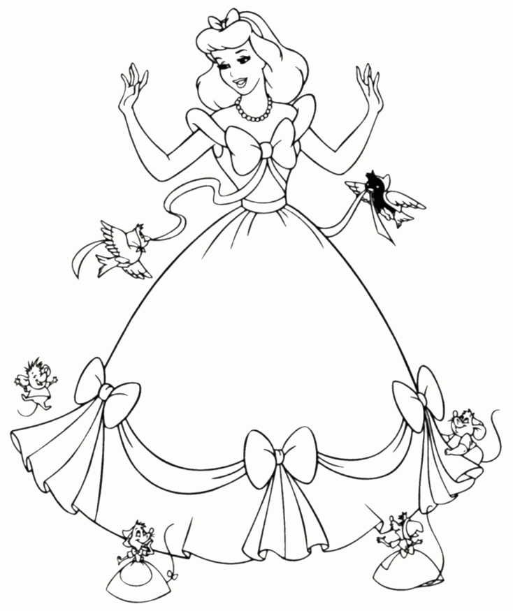 Cinderella Coloring Pages Dress - Coloring Pages For All Ages