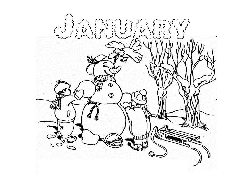 coloring pages of happy january for kids - Coloring Point