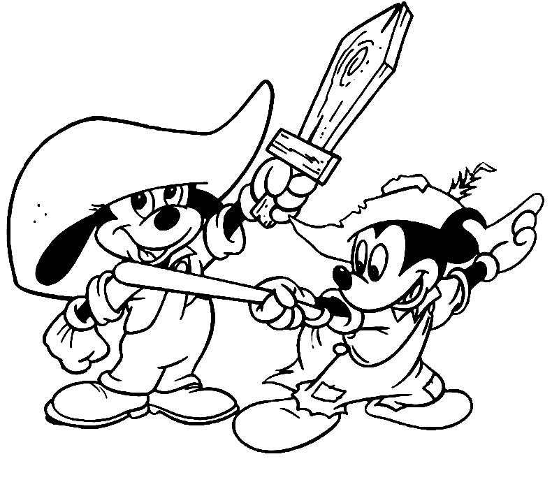 The three musketeers Coloring Pages