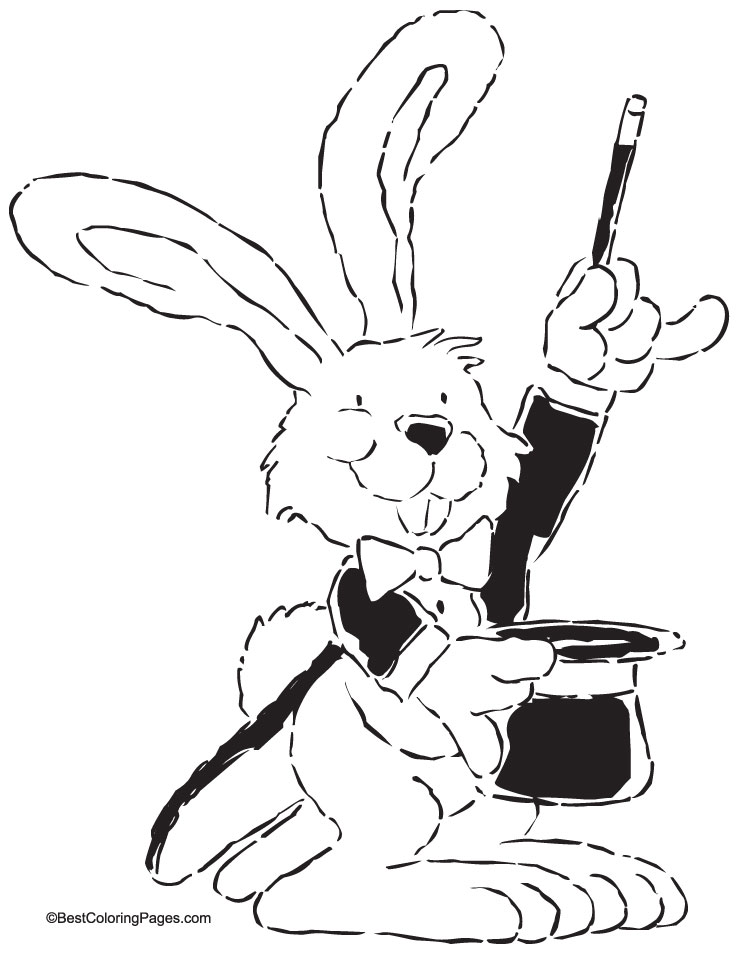 Magician easter bunny coloring page | Download Free Magician easter bunny coloring  page for kids | Best Coloring Pages