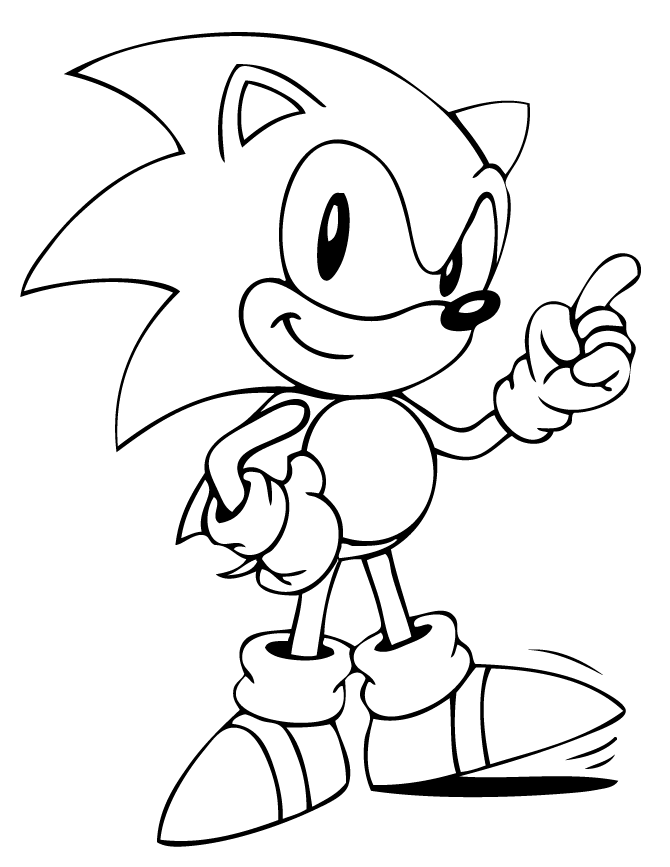 Sonic The Hedgehog Run After Coloring Page