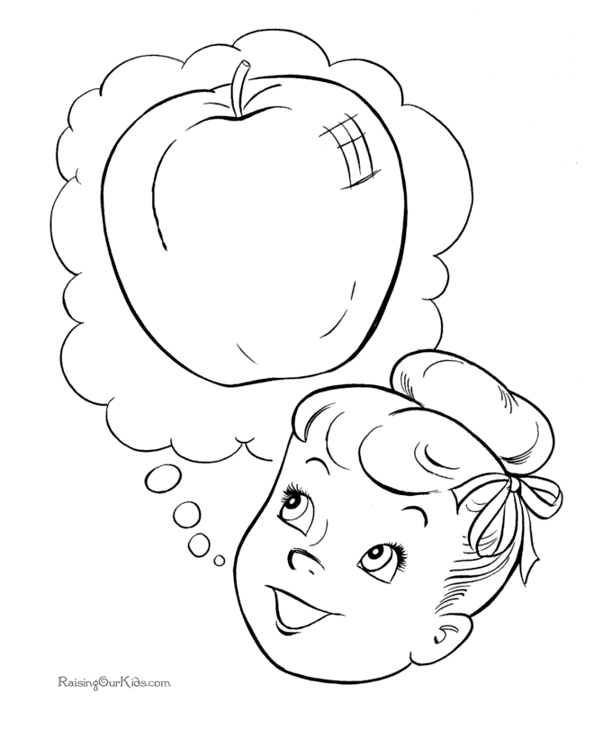 Apple - fruit coloring pages