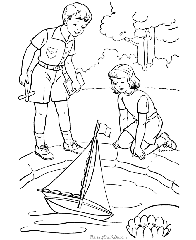 boat page for kids to color