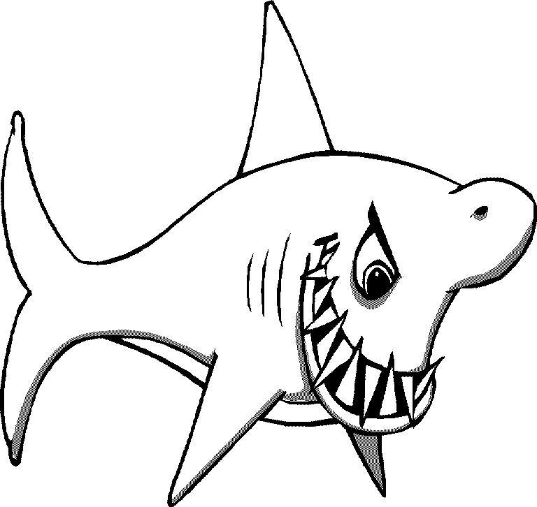 swimming shark Colouring Pages (page 2)
