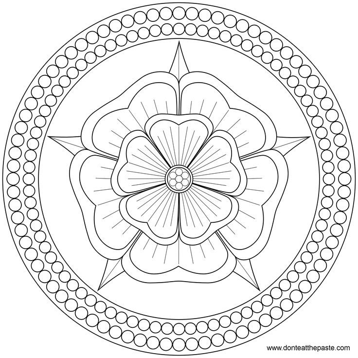 mandala-6.png (1600×1600) | Flower coloring pages for kids and crafts…