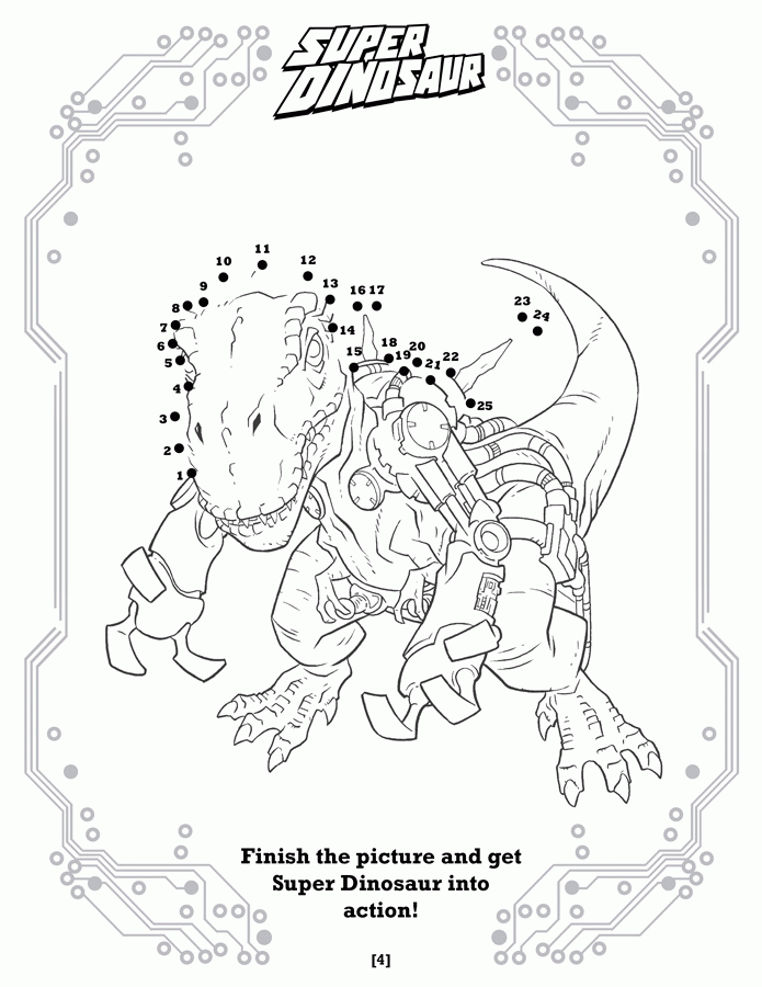 Super Dinosaur Deluxe Coloring Book' Connects the Dots on Biomech 