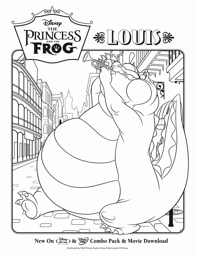 The Princess and The Frog Coloring Page - Download Free, Printable 