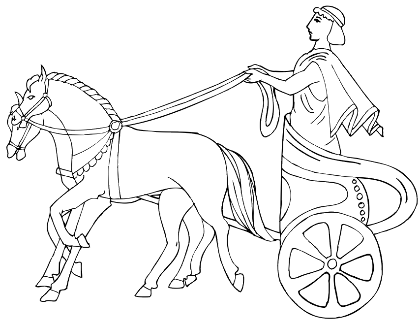 horse and chariot Colouring Pages