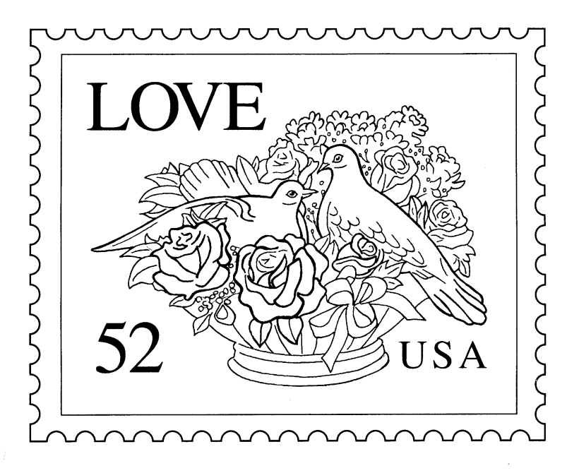 Love Doves Stamp Coloring Pages | Valentine's Day Crafts
