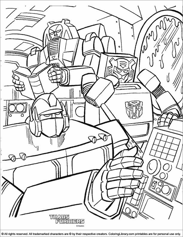 Activities At The Headquarters Of Transformers Coloring Pages 