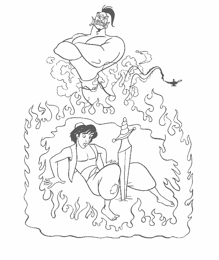 Aladdin Coloring Pages 9 #994 Disney Coloring Book Res: 716x850 