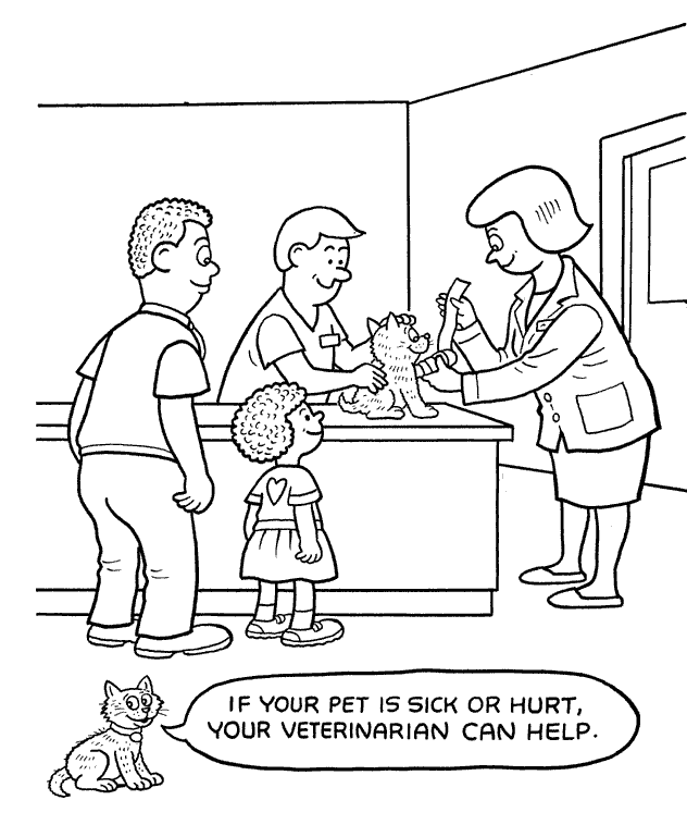 Veterinarian Coloring Page - Coloring Home