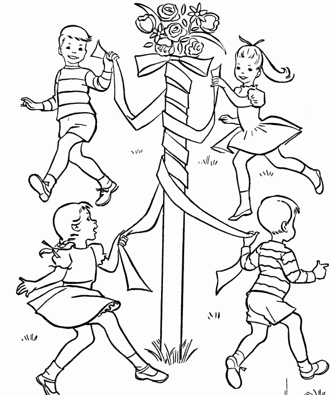Spring Coloring Clothes - Spring Day Coloring Pages : Coloring 