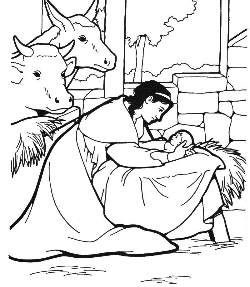 Birth of jesus Colouring Pages