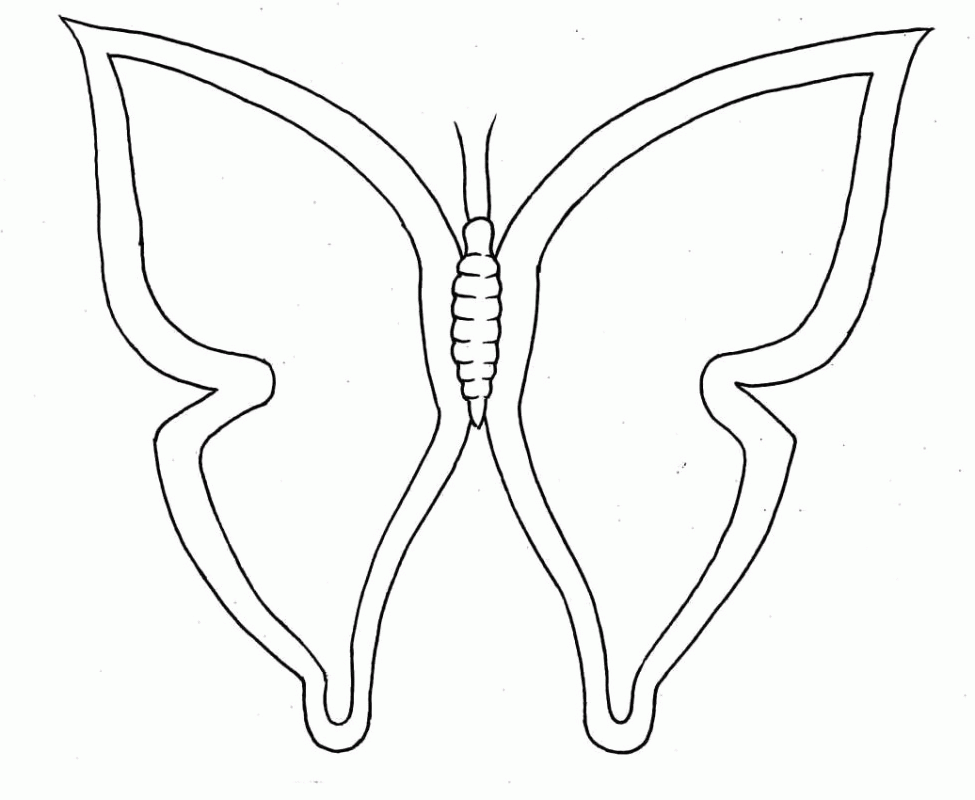 Beautiful Butterfly Shape Coloring Page - Kids Colouring Pages
