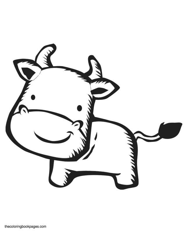 Fun cow with detailed shading - Cows and bulls coloring book pages