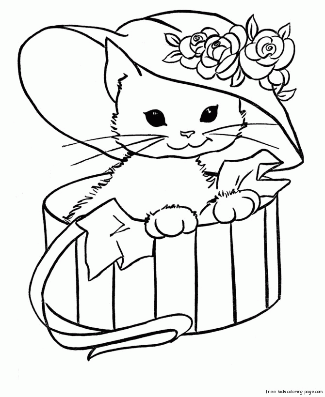 cute kitty cat coloring pages printable for kids