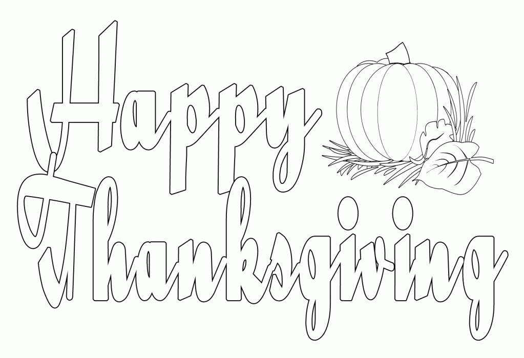 Happy Thanksgiving Coloring For Kids