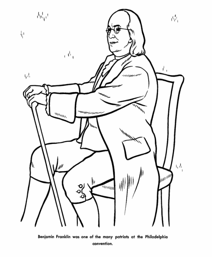USA-Printables: Benjamin Franklin Coloring Pages - Famous 