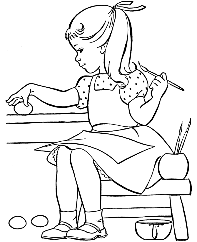 Girl Painting Rainbow Coloring Page For Kids - Rainbow Coloring 